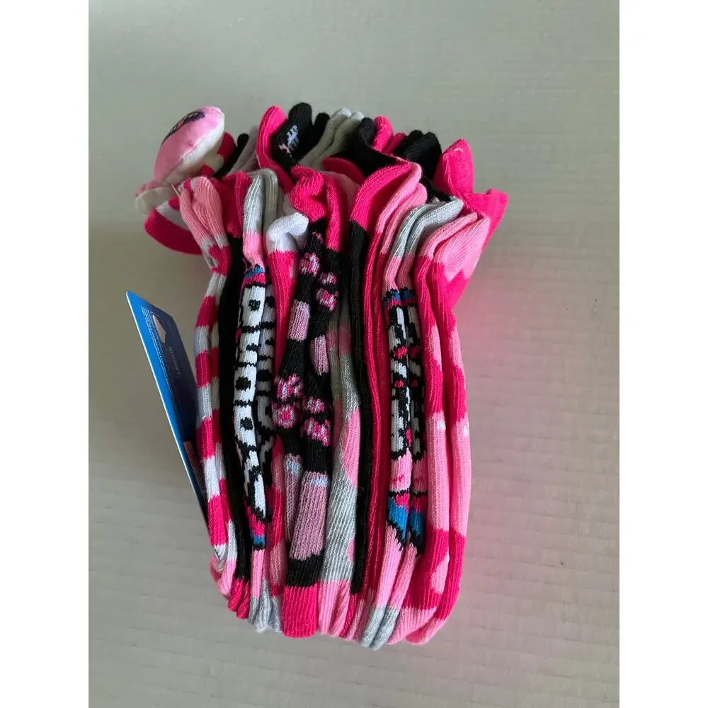 Bubble Yum 10 pairs girls ankle novelty casual socks size 6-8 New